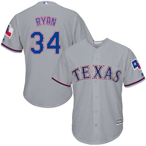 Youth Texas Rangers #34 Nolan Ryan Grey Cool Base Stitched MLB Jersey