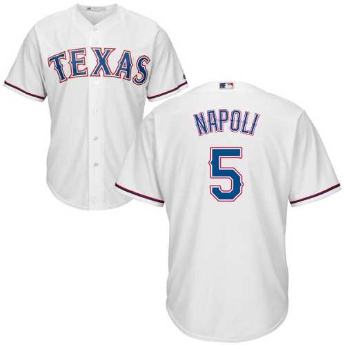 Youth Texas Rangers #5 Mike Napoli White Cool Base Stitched MLB Jersey