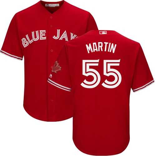 Youth Toronto Blue Jays #55 Russell Martin Red Cool Base Canada Day Stitched MLB Jersey