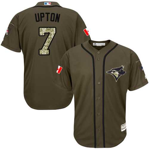 Youth Toronto Blue Jays #7 B.J. Upton Green Salute to Service Stitched MLB Jersey