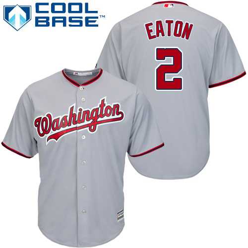 Youth Washington Nationals #2 Adam Eaton Grey Cool Base Stitched MLB Jersey