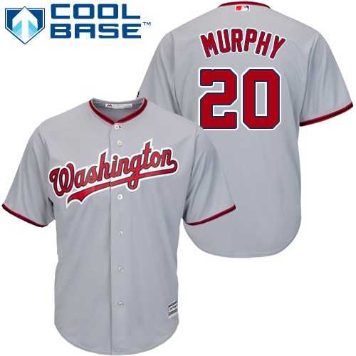 Youth Washington Nationals #20 Daniel Murphy Grey Cool Base Stitched MLB Jersey