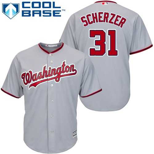 Youth Washington Nationals #31 Max Scherzer Grey Cool Base Stitched MLB Jersey