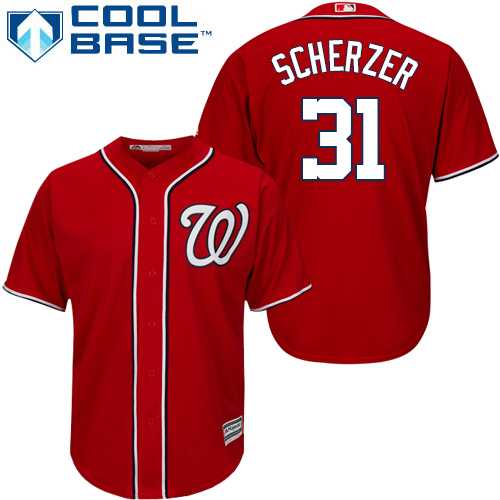 Youth Washington Nationals #31 Max Scherzer Red Cool Base Stitched MLB Jersey