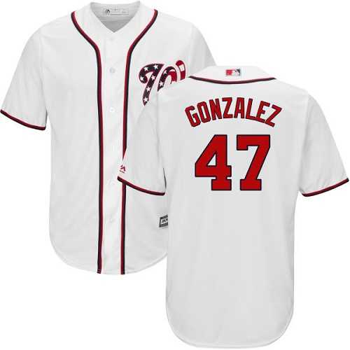 Youth Washington Nationals #47 Gio Gonzalez White Cool Base Stitched MLB Jersey