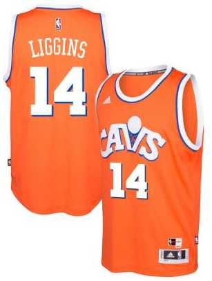 adidas Cleveland Cavaliers #14 Deandre Liggins Orange Hardwood Classics Swingman Jersey