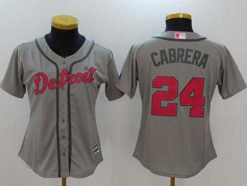 Detroit Tigers #24 Miguel Cabrera Grey Mother's Day Cool Base Stitched MLB Jersey