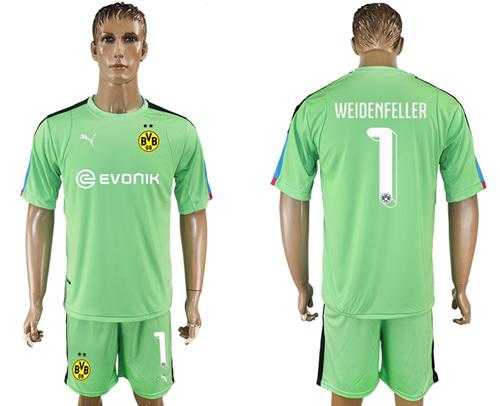 Dortmund #1 Weidenfeller Green Goalkeeper Soccer Club Jersey