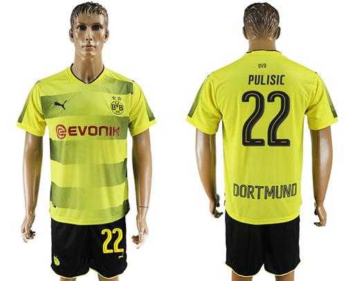 Dortmund #22 Pulisic Home Soccer Club Jersey