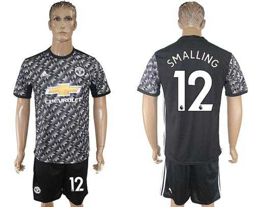 Manchester United #12 Smalling Black Soccer Club Jersey