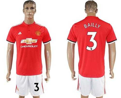 Manchester United #3 Bailly Red Home Soccer Club Jersey