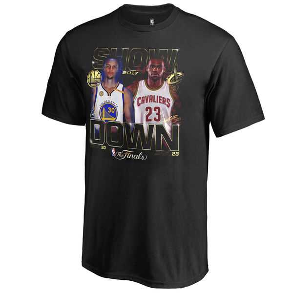Men's Cleveland Cavaliers Vs. Golden State Warriors Fanatics Branded Black 2017 NBA Finals Bound Dueling Player Match Up T-Shirt