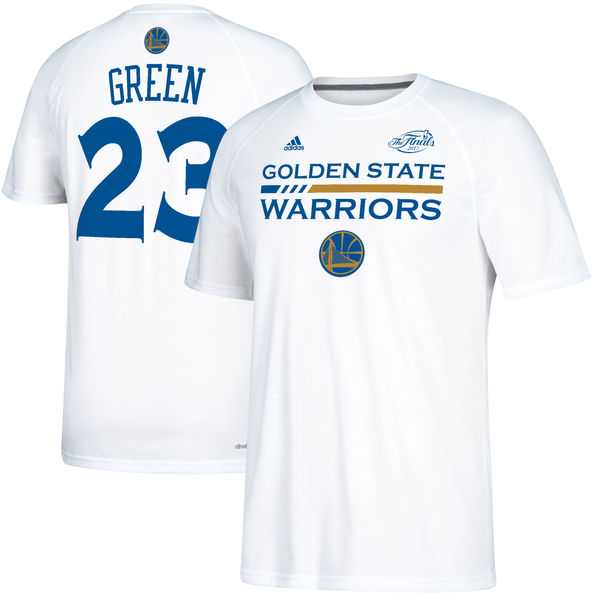 Men's Golden State Warriors 23 Draymond Green White 2017 NBA Finals Bound Gametime Shooter T-Shirt