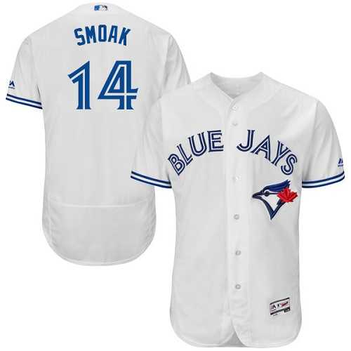 Men's Toronto Blue Jays #14 Justin Smoak White Flexbase Authentic Collection Stitched MLB Jersey
