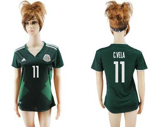 Mexico #11 C.Vela Home Soccer Country Jersey
