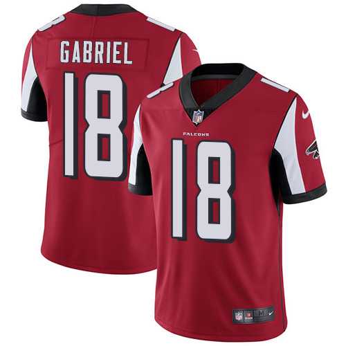 Nike Atlanta Falcons #18 Taylor Gabriel Red Team Color Men's Stitched NFL Vapor Untouchable Limited Jersey