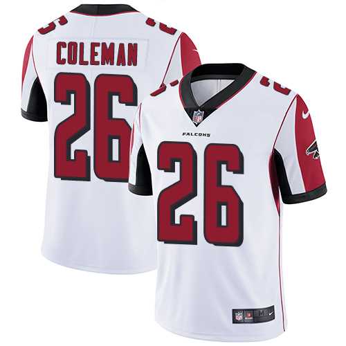 Nike Atlanta Falcons #26 Tevin Coleman White Men's Stitched NFL Vapor Untouchable Limited Jersey