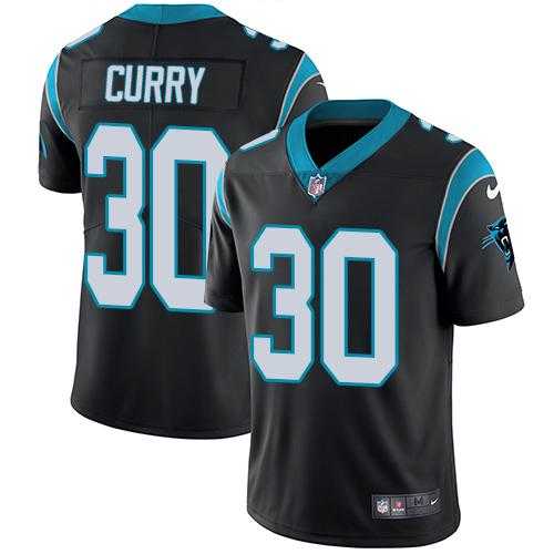 Nike Carolina Panthers #30 Stephen Curry Black Team Color Men's Stitched NFL Vapor Untouchable Limited Jersey