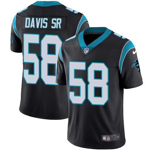 Nike Carolina Panthers #58 Thomas Davis Sr Black Team Color Men's Stitched NFL Vapor Untouchable Limited Jersey