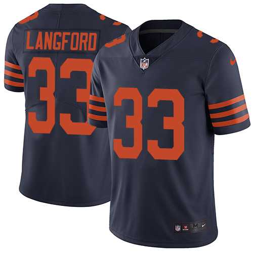 Nike Chicago Bears #33 Jeremy Langford Navy Blue Alternate Men's Stitched NFL Vapor Untouchable Limited Jersey