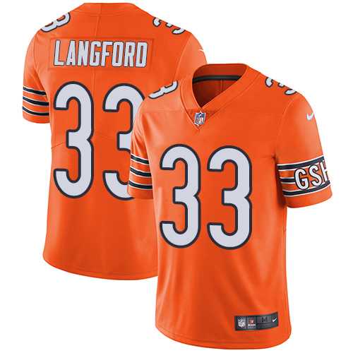 Nike Chicago Bears #33 Jeremy Langford Orange Men's Stitched NFL Limited Rush Jersey