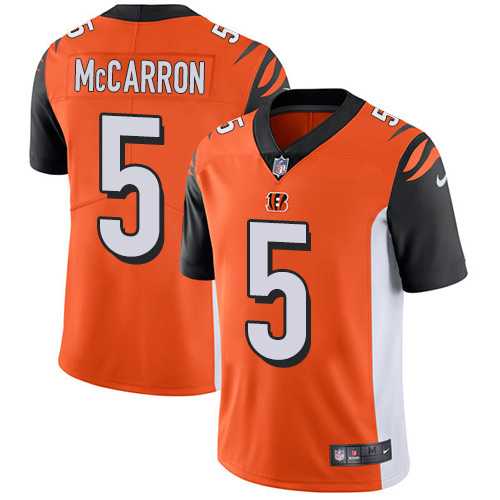 Nike Cincinnati Bengals #5 AJ McCarron Orange Alternate Men's Stitched NFL Vapor Untouchable Limited Jersey