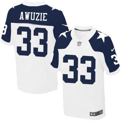 Nike Dallas Cowboys #33 Chidobe Awuzie White Thanksgiving Throwback Men's Stitched NFL Elite Jersey