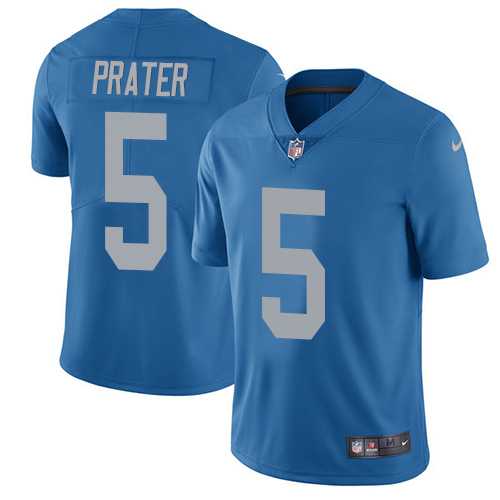 Nike Detroit Lions #5 Matt Prater Blue Throwback Men's Stitched NFL Vapor Untouchable Limited Jersey