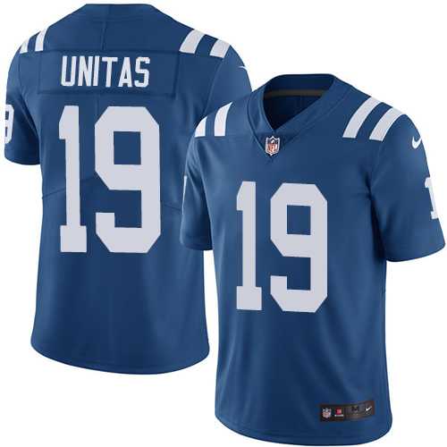 Nike Indianapolis Colts #19 Johnny Unitas Royal Blue Team Color Men's Stitched NFL Vapor Untouchable Limited Jersey