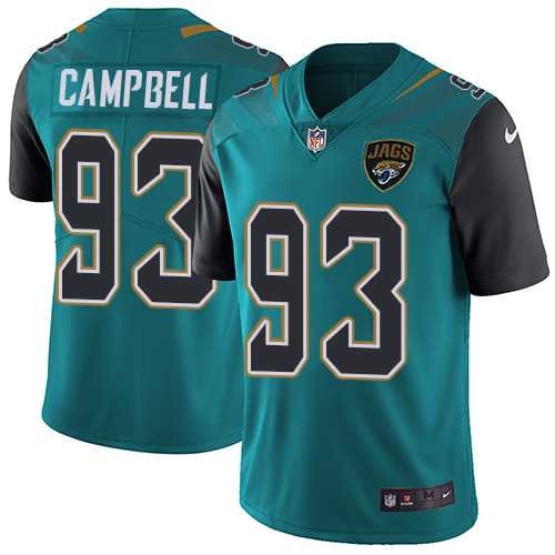 Nike Jacksonville Jaguars #93 Calais Campbell Teal Green Team Color Men's Stitched NFL Vapor Untouchable Limited Jersey