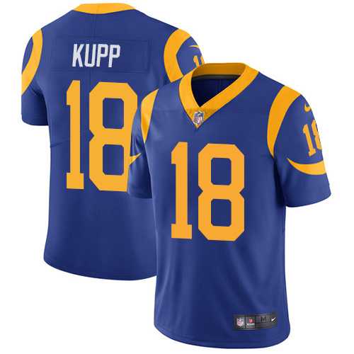 Nike Los Angeles Rams #18 Cooper Kupp Royal Blue Alternate Men's Stitched NFL Vapor Untouchable Limited Jersey