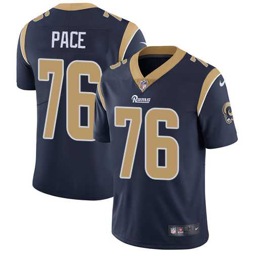 Nike Los Angeles Rams #76 Orlando Pace Navy Blue Team Color Men's Stitched NFL Vapor Untouchable Limited Jersey