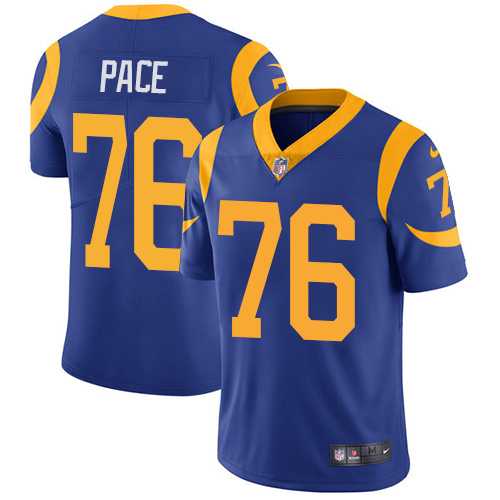 Nike Los Angeles Rams #76 Orlando Pace Royal Blue Alternate Men's Stitched NFL Vapor Untouchable Limited Jersey