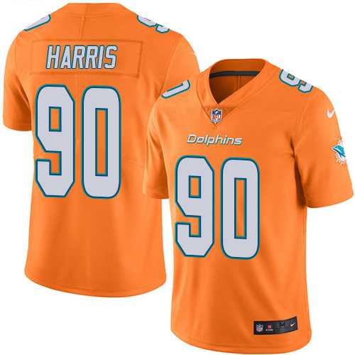 Nike Miami Dolphins #90 Charles Harris Orange Men's Stitched NFL Limited Rush Jersey
