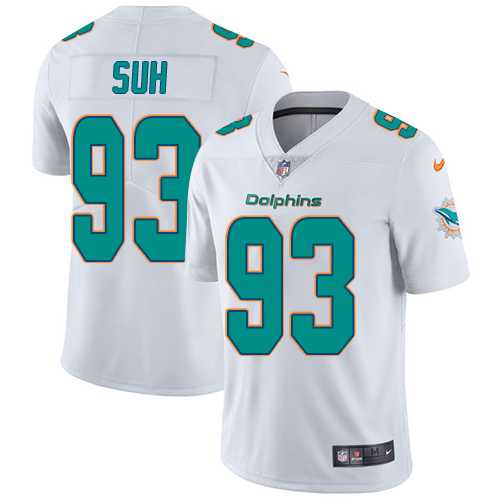 Nike Miami Dolphins #93 Ndamukong Suh White Men's Stitched NFL Vapor Untouchable Limited Jersey