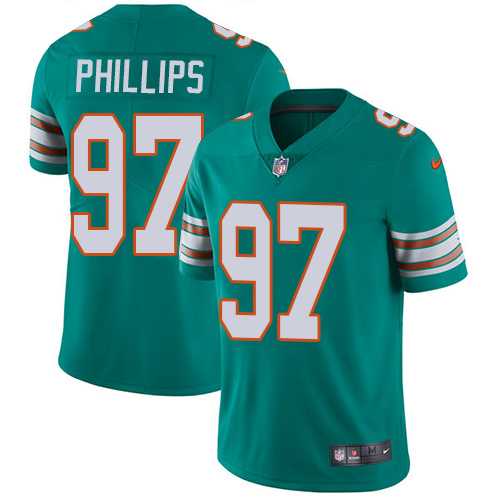 Nike Miami Dolphins #97 Jordan Phillips Aqua Green Alternate Men's Stitched NFL Vapor Untouchable Limited Jersey