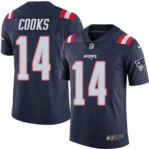 Nike New England Patriots #14 Brandin Cooks Navy Blue Men's Stitched NFL Limited Rush Jersey