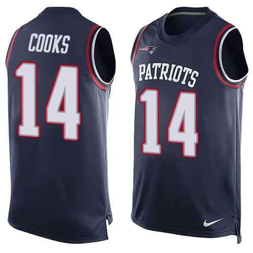 Nike New England Patriots #14 Brandin Cooks Navy Blue Team Color Men's Stitched NFL Limited Tank Top Jersey