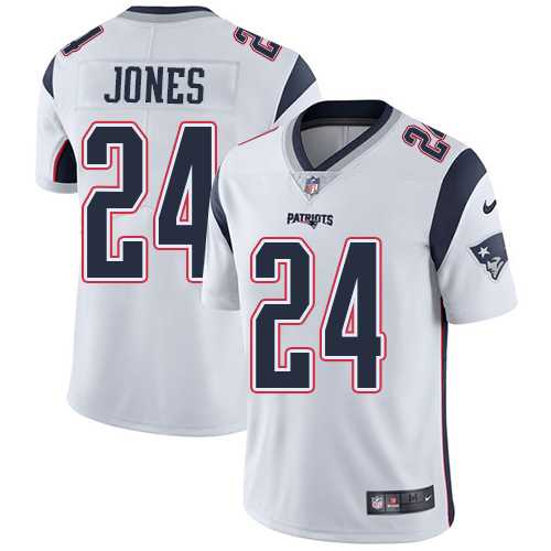 Nike New England Patriots #24 Cyrus Jones White Men's Stitched NFL Vapor Untouchable Limited Jersey