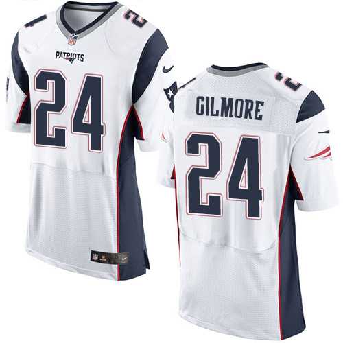 Nike New England Patriots #24 Stephon Gilmore White Men's Stitched NFL Elite Jersey