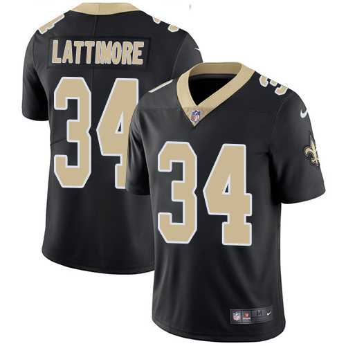 Nike New Orleans Saints #34 Marshon Lattimore Black Team Color Men's Stitched NFL Vapor Untouchable Limited Jersey