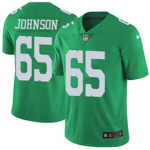 Nike Philadelphia Eagles #65 Lane Johnson Green Men's Stitched NFL Limited Rush Jersey