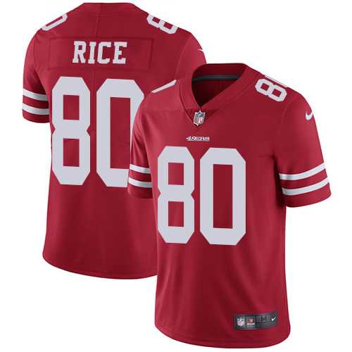 Nike San Francisco 49ers #80 Jerry Rice Red Team Color Men's Stitched NFL Vapor Untouchable Limited Jersey