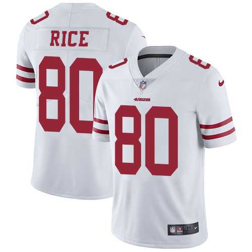 Nike San Francisco 49ers #80 Jerry Rice White Men's Stitched NFL Vapor Untouchable Limited Jersey