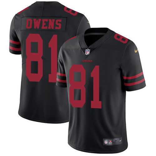 Nike San Francisco 49ers #81 Terrell Owens Black Alternate Men's Stitched NFL Vapor Untouchable Limited Jersey