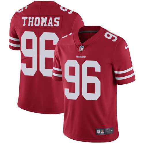 Nike San Francisco 49ers #96 Solomon Thomas Red Team Color Men's Stitched NFL Vapor Untouchable Limited Jersey