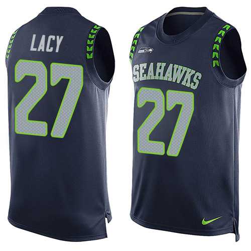Nike Seattle Seahawks #27 Eddie Lacy Steel Blue Team Color Men's Stitched NFL Limited Tank Top Jersey