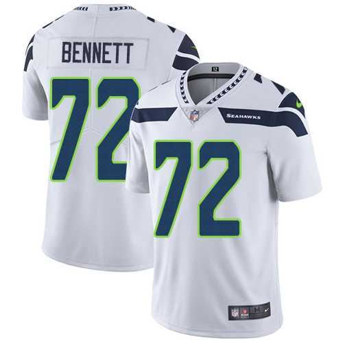 Nike Seattle Seahawks #72 Michael Bennett White Men's Stitched NFL Vapor Untouchable Limited Jersey