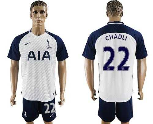 Tottenham Hotspur #22 Chadli White Home Soccer Club Jersey