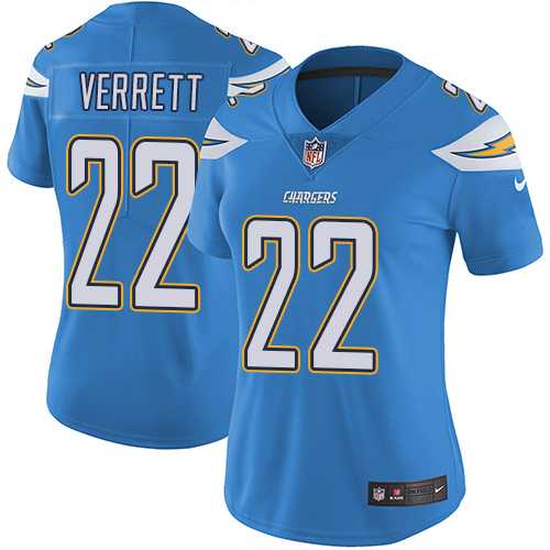 Women's Los Angeles Chargers #22 Jason Verrett Electric Blue Alternate Stitched NFL Vapor Untouchable Limited Jersey